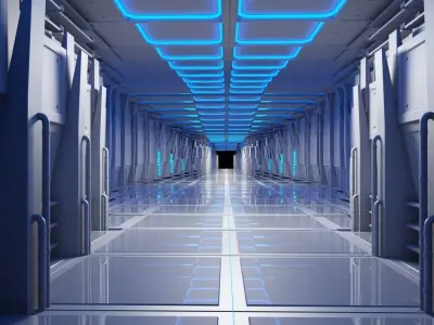 Futuristic Tunnel Animated 3D model