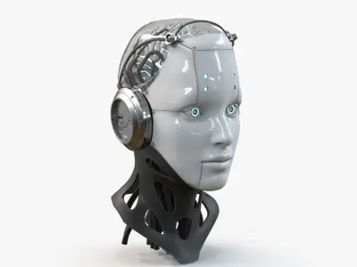 Android Robot Head Low-poly 3D model