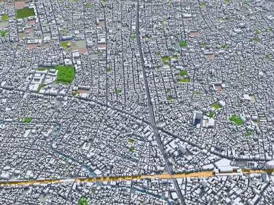 Suginami Tokyo 10km Low-poly 3D model