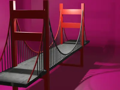 bridge with uv textures Low-poly 3D model