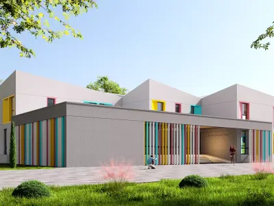 kindergarten Low-poly 3D model