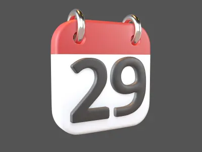 Calendar Icon 29 v1 001 Low-poly 3D model