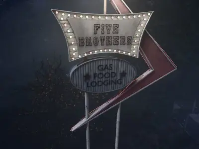 UE5 pack old GasStation complete scene Low-poly 3D model