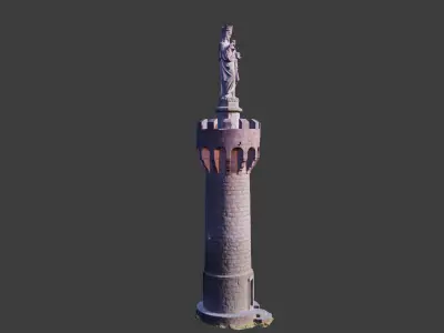 PBR Tower Old Monument Statue Photoscan Low-poly 3D model