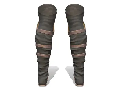 Amazon Warrior Woman Flat Boots Sandals Low-poly 3D model