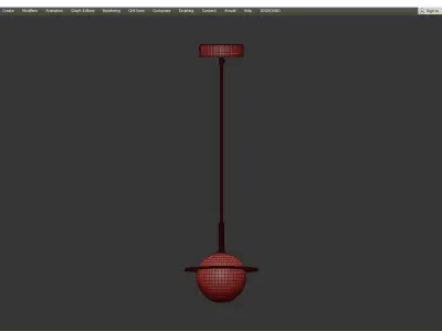 Space Rings Pendant Low-poly 3D model