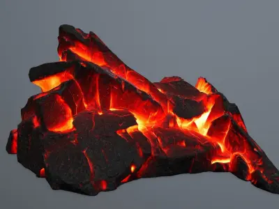 Lava Rock Set Low-poly 3D model