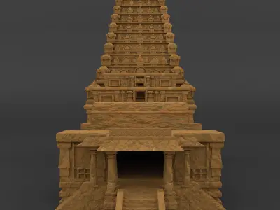 Tanjore Big Temple  Low-poly 3D model
