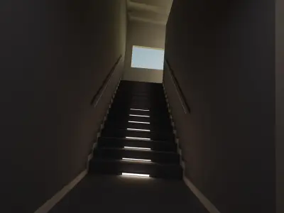 Attic apartment and kitchen 3D model