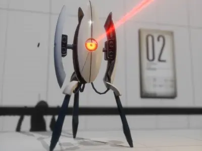 TURRET SCENE  Low-poly 3D model