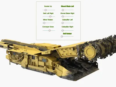  Tunnel Boring Miner with Integrated Conveyor Feeder Yellow Used Rigged 