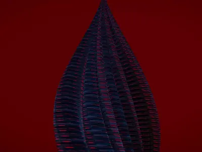 Tube Building Alien Crystal 2 3D model