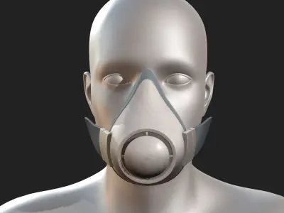 Gas mask protection safety futuristic technology  Low-poly 3D model