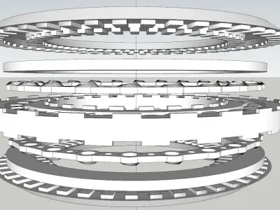 Viman ring with hole in middle 3D model