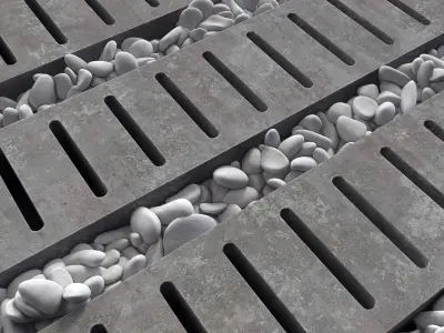 Paving road long plate pabble n3 3D model