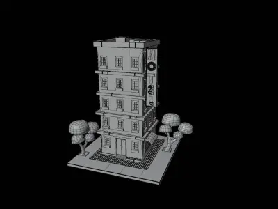 Hotel 3D Illustration 3D model purchase