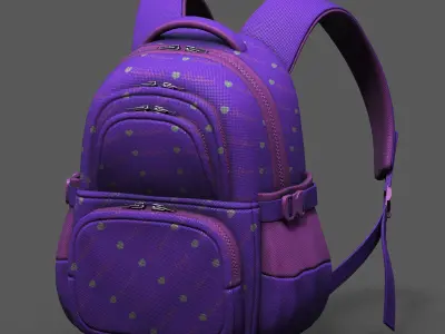 Backpack Camping bag baggage human scifi  Low-poly 3D model