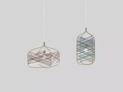 Woven Pendant Lamp Free 3D model