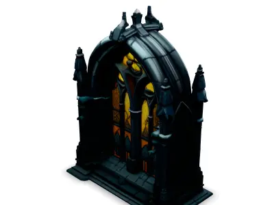 Gothic Stained Glass Window Arch Low-poly 3D model