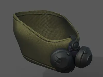 Gas mask respirator scifi futuristic 3d model  Low-poly 3D model