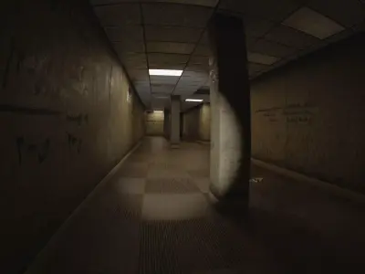 Horror Maze Office Game Environment Low-poly 3D model