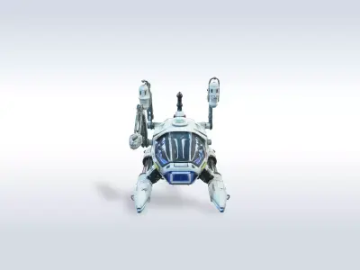 Futuristic Sci-Fi Robot Vehicle with Pilot Game Ready 72 3D model