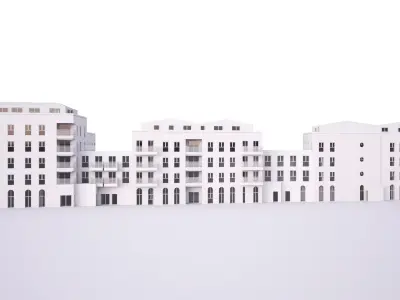 British House Abbey Wall 3D model
