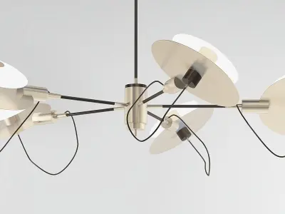MILES pendant light with four circular discs 3D model