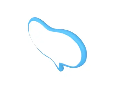 Speech Balloon v14 005 Low-poly 3D model