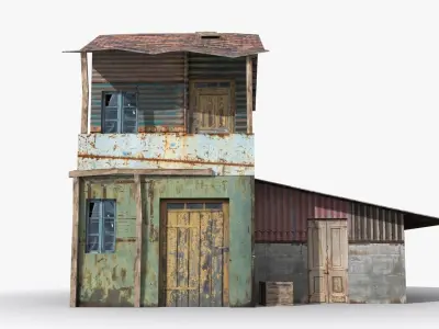 Slum x3 Low-poly 3D model
