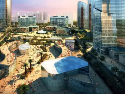 Futuristic Mixed-Use Cityscape with Skyscrapers 3D model