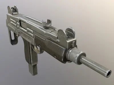 UZI submachine gun Low-poly 3D model