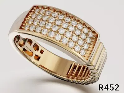 Luxury gold ring 3D print model