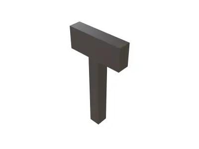 Pixel Font T v1 001 Low-poly 3D model