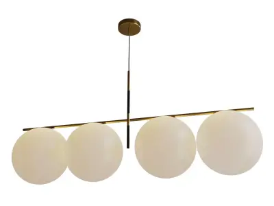 Maxim Vesper 4-Light Pendant Satin Brass 3D model
