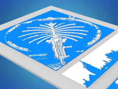 The Palm Jumeirah Island Dubai UAE 3D print model