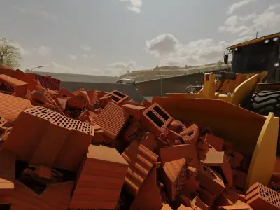 Clay Brick Demolition Waste Low-poly 3D model