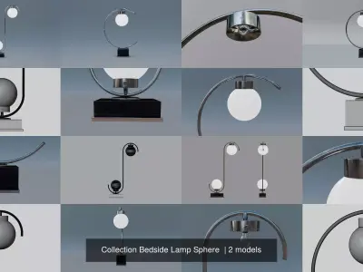 Collection Bedside Lamp Sphere  3D Model Pack