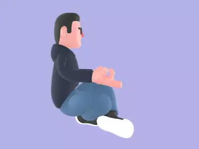 Stylized 3D Male Programmer Character - Angry Sitting Pose 3D model
