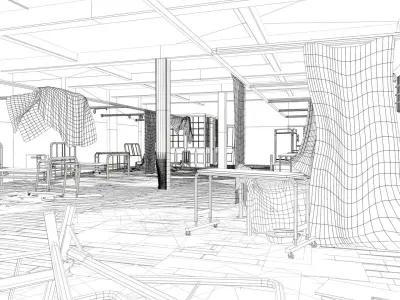 Abandoned Infirmary  Low-poly 3D model