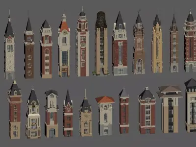 European-style Clock Tower 3D model