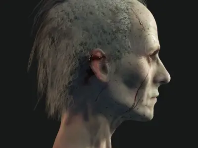 Zombie Hair  Low-poly 3D model