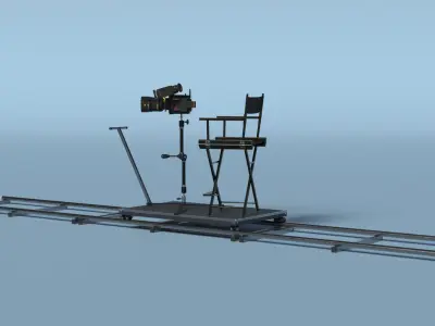  Rail Camera Dolly with Seat and Camcorder 