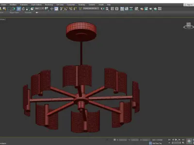 SENSE C modern chandelier with gold accents Low-poly 3D model