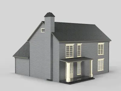 British House Design 08T2  Low-poly 3D model