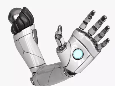 Cyborg Robot Hand Rigged Low-poly 3D model