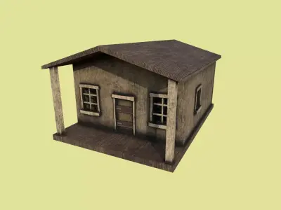 Western House 01 - Wild West Building - Backdrop Full Perm Low-poly 3D model