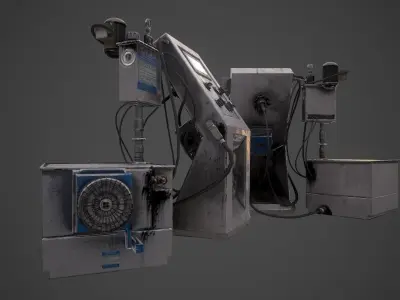 Industrial Computer Low-poly 3D model