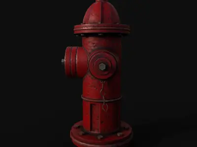 Fire Hydrant Low-poly 3D model