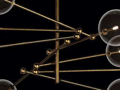 Restoration Hardware GLASS GLOBE MOBILE 8-ARM CHANDELIER 79 3D model